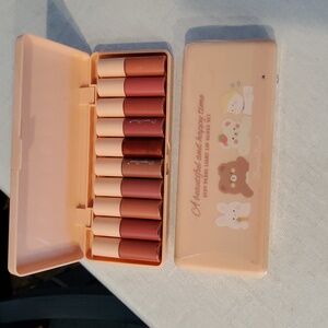 New 10 Piece Mini Lip Gloss Set Pink Mauve
